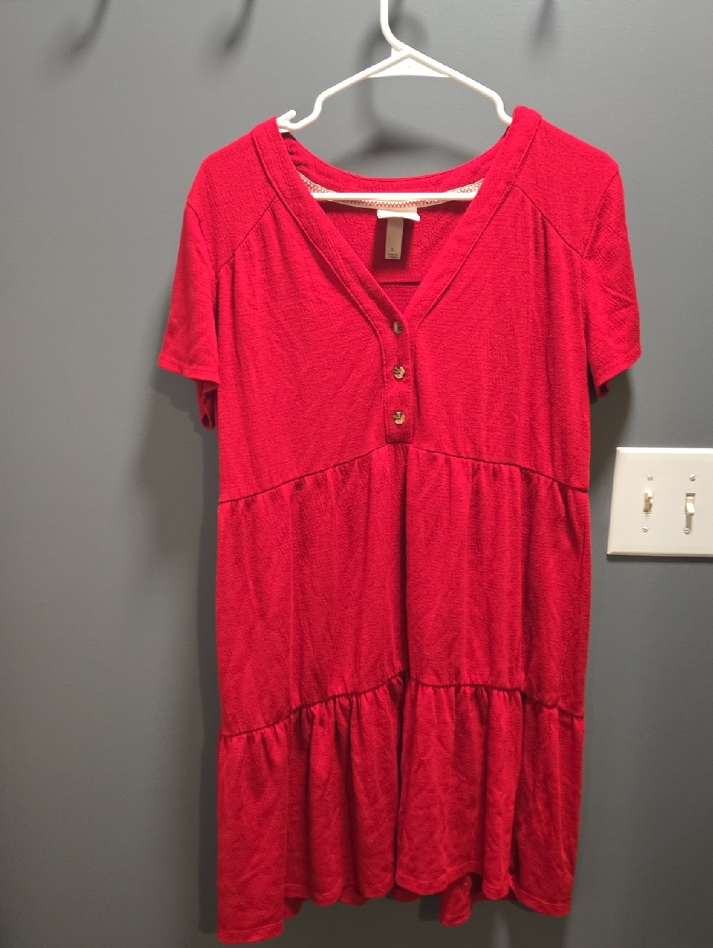 Knox Rose Dark Red Tiered Dress